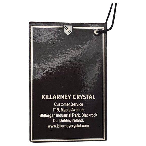 Killarney Crystal Ireland 22K Gold Trinket Dish w/ Emerald Heart Claddagh Accent - Picture 8 of 16